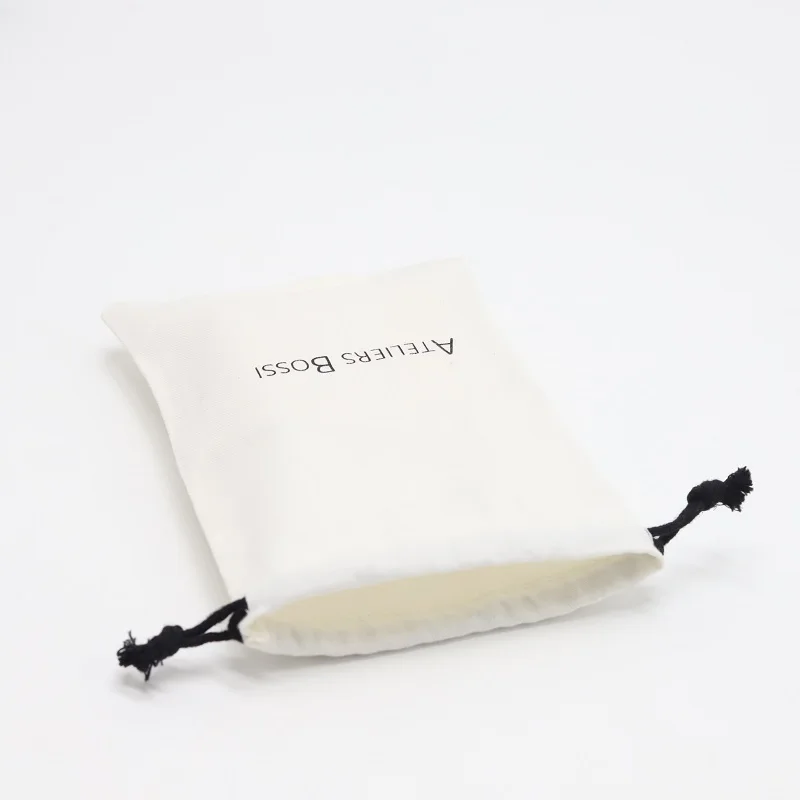 Eco-Friendly Small Cotton Twill Cosmetic Drawstring Bag Soft Flannel Cotton Soap Candle Dust Pouch Jewelry Gift Packaging Bag