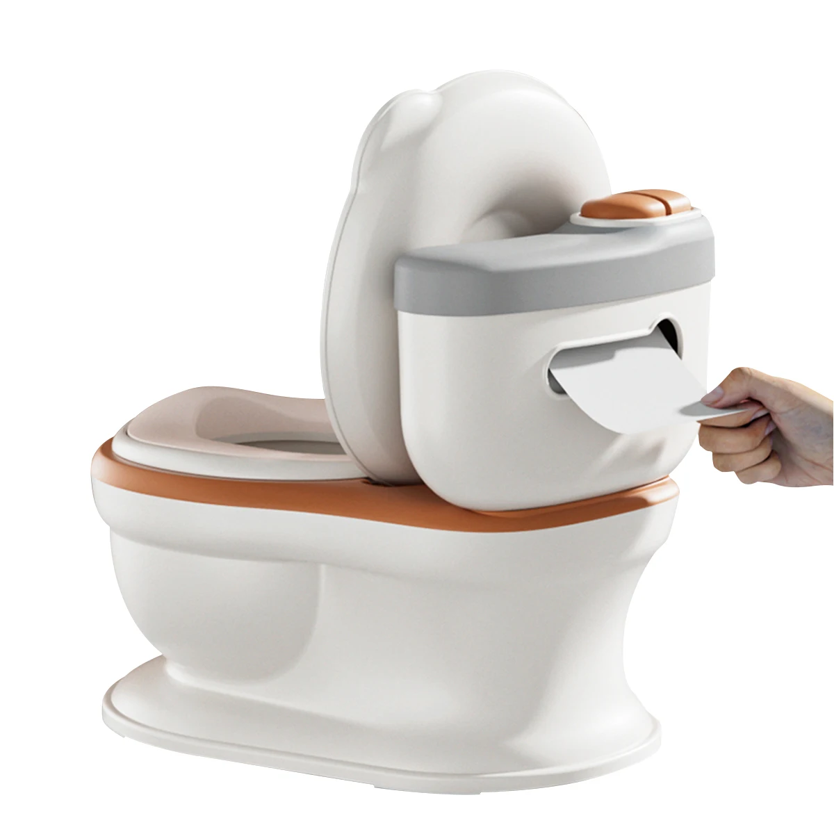 Simulation Baby Potty with Tissue Storage Box Realistic Potty Training Toilet Chair Looks and Feels Like an Adult Toilet Potty