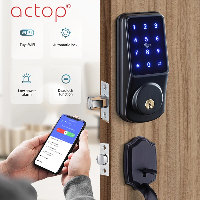 Boonlive Shenzhen Waterproof Wifi Ttlock App Smart Door Lock Reader Rfid Biometric Fingerprint Door Access Control System