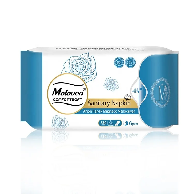 
High Quality Disposable Anti-bacteria Comfortable Bamboo Cotton Natural Materials Women Sanitary Napkin /Female Napkin Pads 