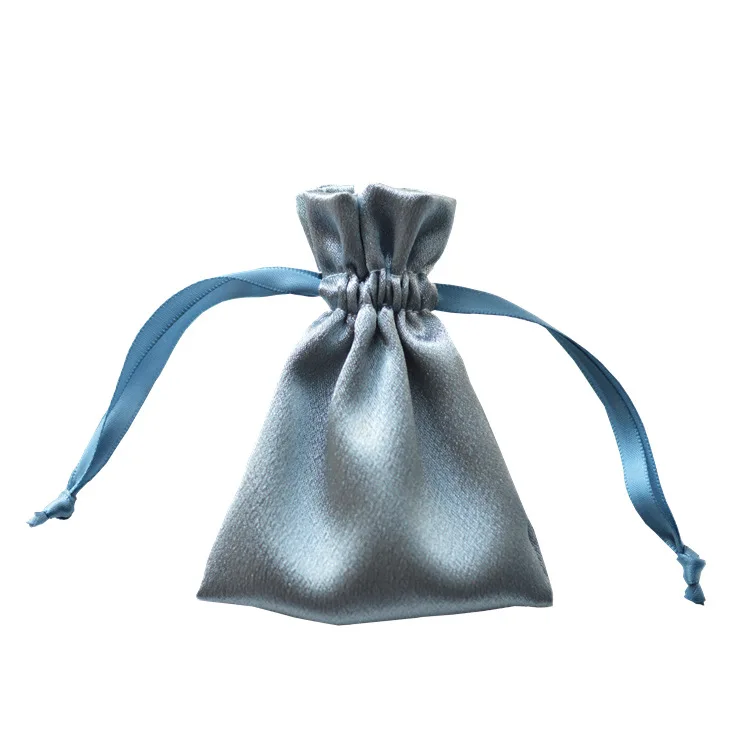 White Shiny Custom Small Gift Draw String Bag Pouch Pink Large Dust Silk Satin Pouch For Jewelry Hair Packaging Wine