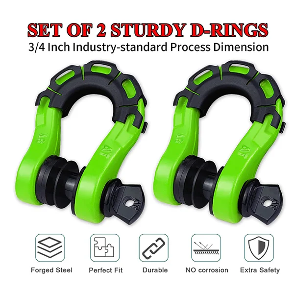 Waterproof Off-Road 4.75T  Hot Dip Galvanized Surface Large Colorful Painted Steel Bow Tow Shackle