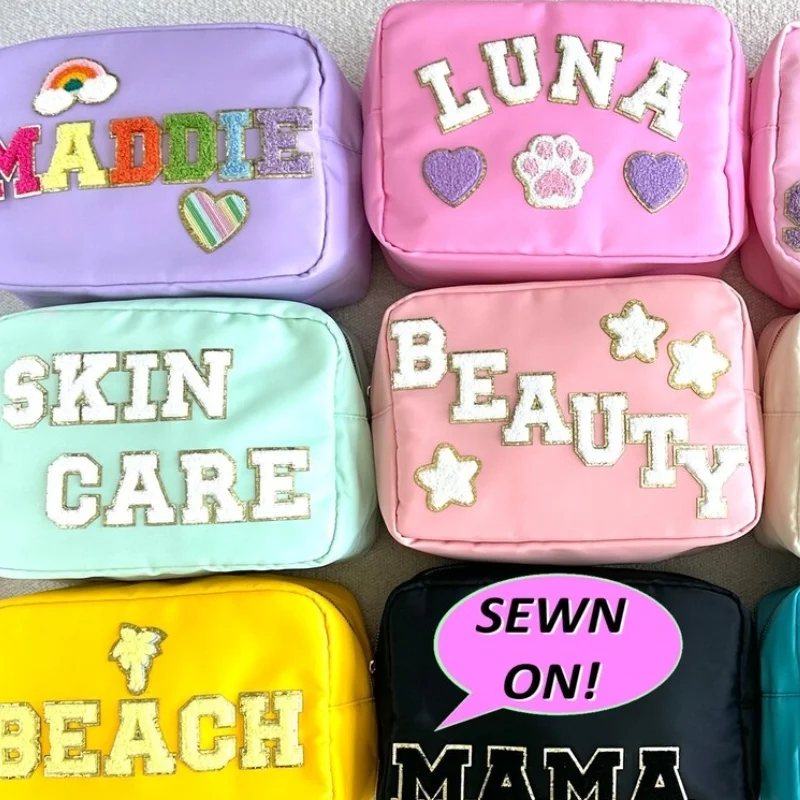 Wholesale Logo Luxury Toiletry Bag Beauty Makeup Bag Custom Ladies Nylon Cosmetic Bag