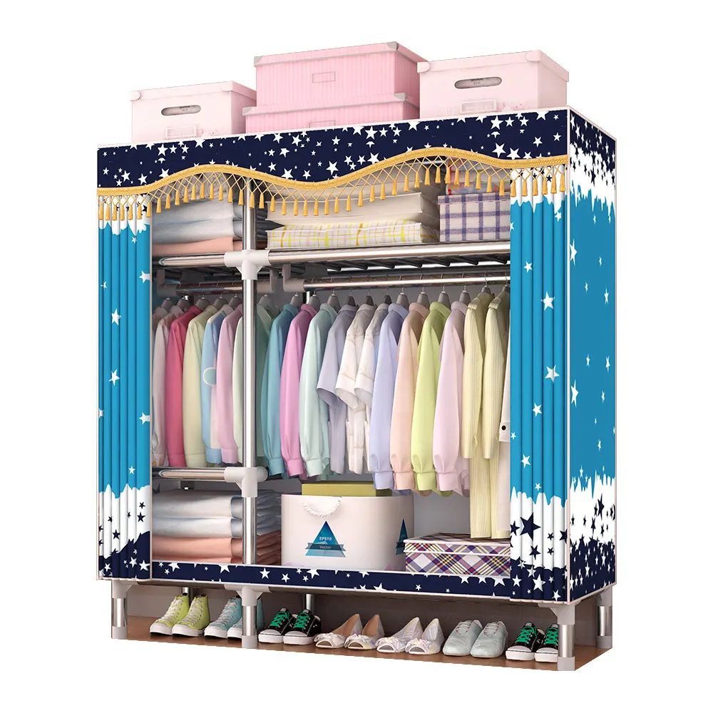 
Cheap Corner bedroom Polyester Non-woven Layer fabric foldable closet cupboard wardrobe for home C2055 