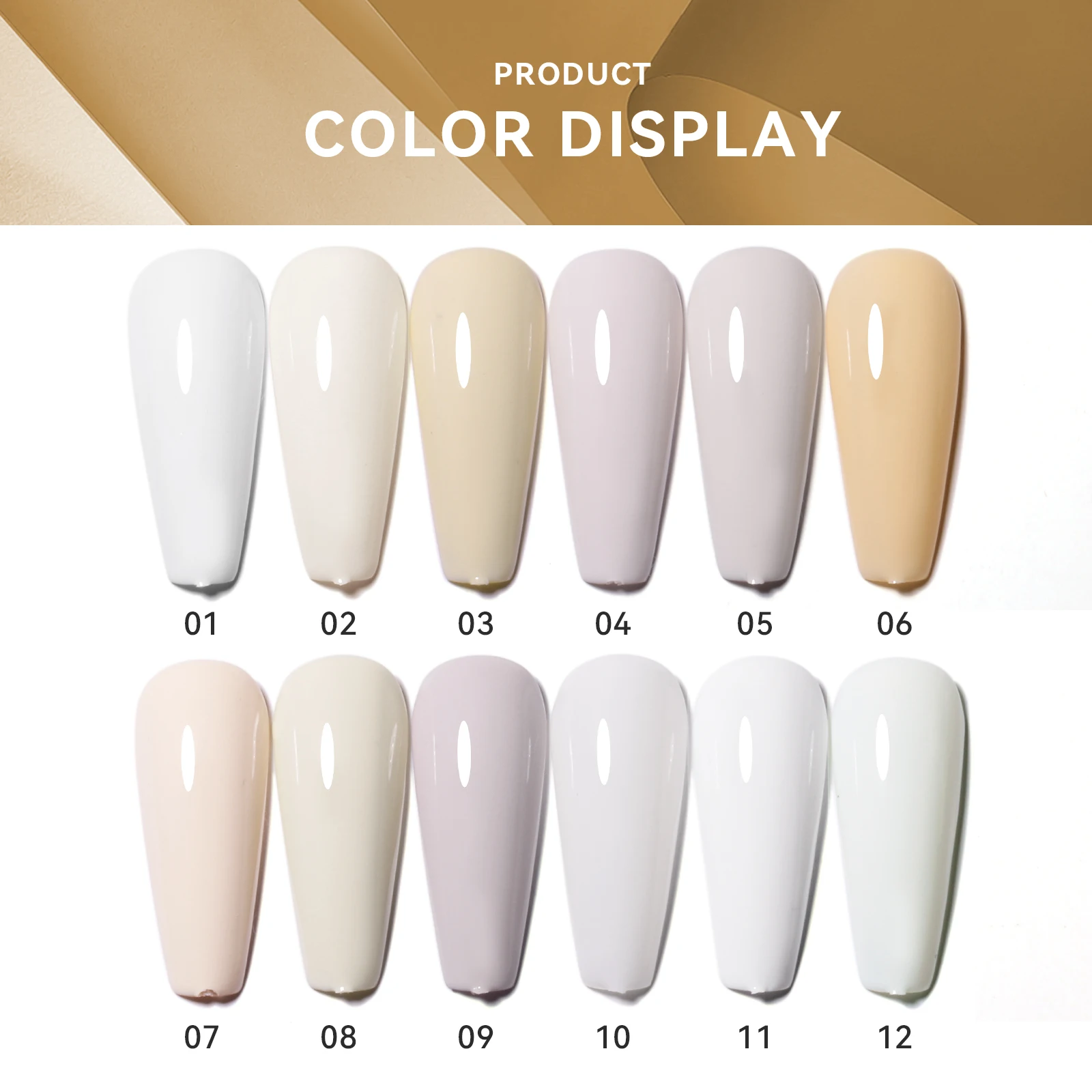 MIUKIULA Nail salon 12 colors nail gel polish set milky white collection EM private label custom bottle new design