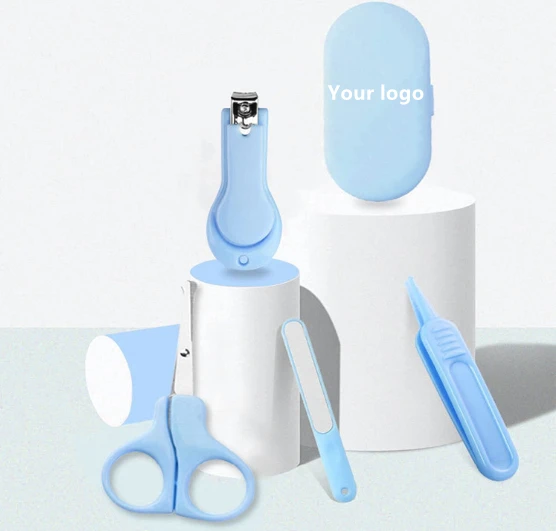 Custom Low price Baby Nail Clippers set 4 in 1 Safe Nail Kit Baby Nail File Kit for Newborns