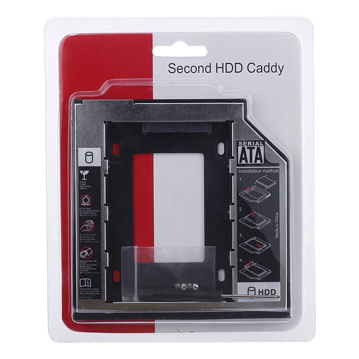 OEM Half metalCaddy HDD 2.5 inch 9.5mm 2nd SATA7+15pin HDD SSD Hard Drive Caddy for  with Screwdriver second hdd tray caddy