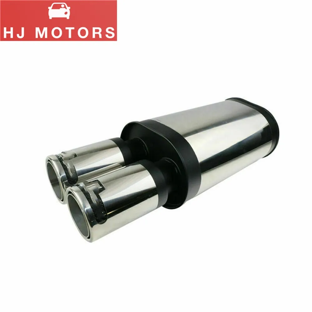 Universal Car Rear Muffler Exhaust Pipe Black Tube Tail 2-2.5 inch Car Exhaust Muffler System Muffler Exhaust Car