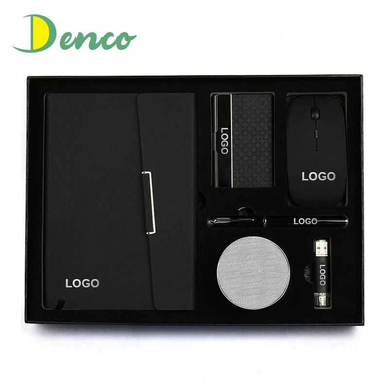 2021 премиальные деловые подарочные наборы, Роскошный футляр для визиток с USB-мышкой, динамиком, ноутбуком и логотипом на заказ