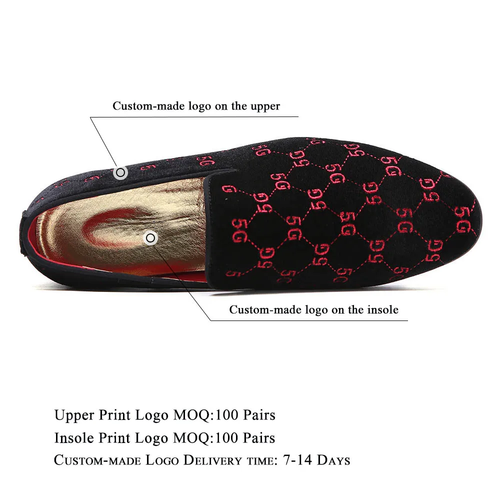 37-48 Big Size Men Women Embroidery Smoking Slippers Pointed Toe Causal Loafers Shoes Wedding Dress Shoe A5882