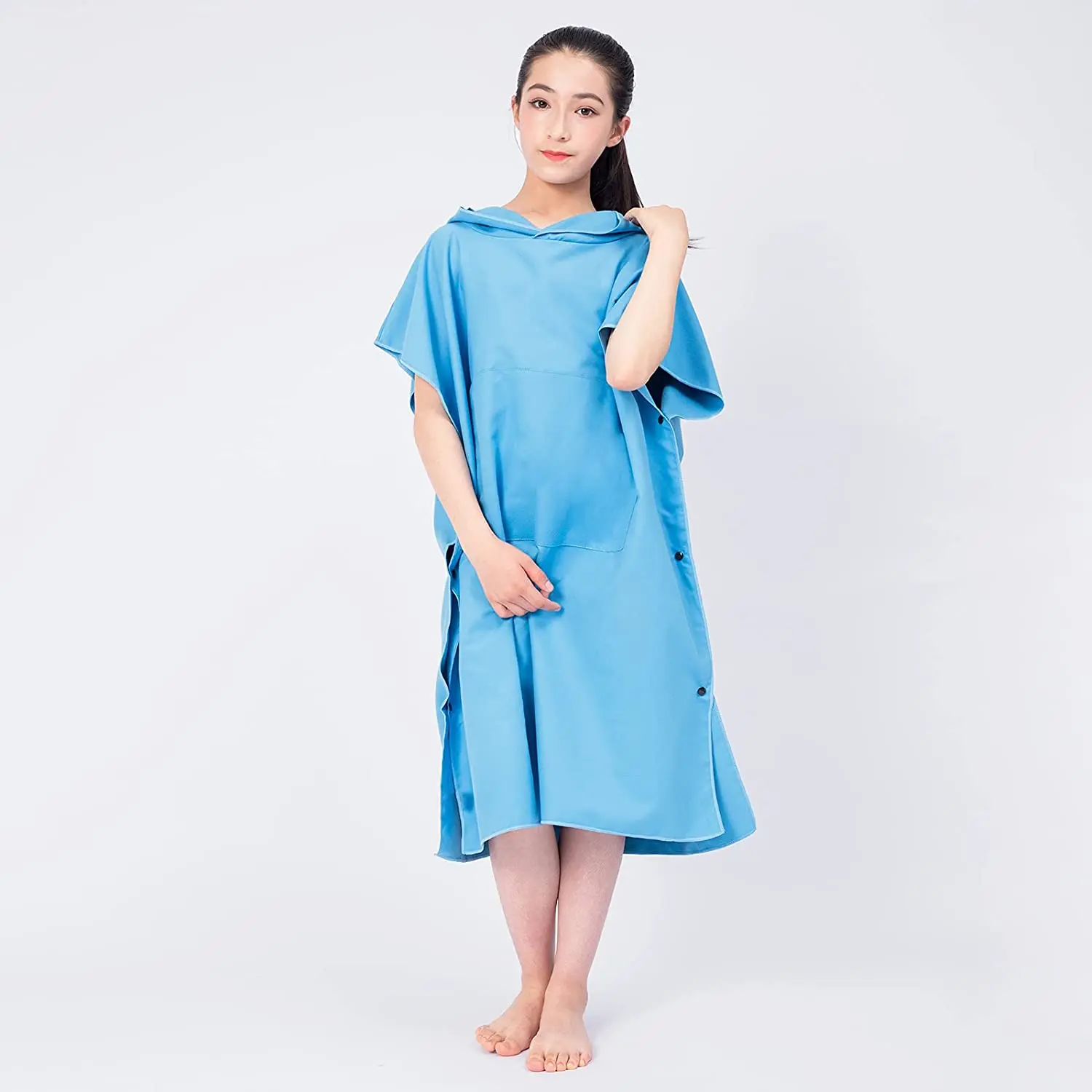 Amazon hot selling cartoon microfiber kids beach poncho children hooded beach towel