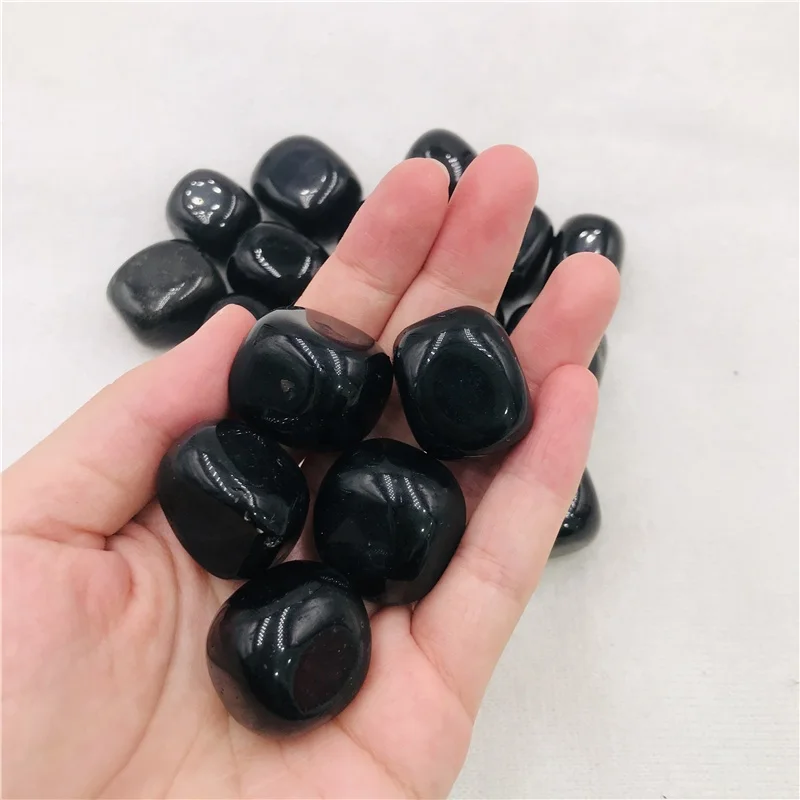 Wholesale bulk  healing crystals stone  black obsidian tumbled stones for decoration
