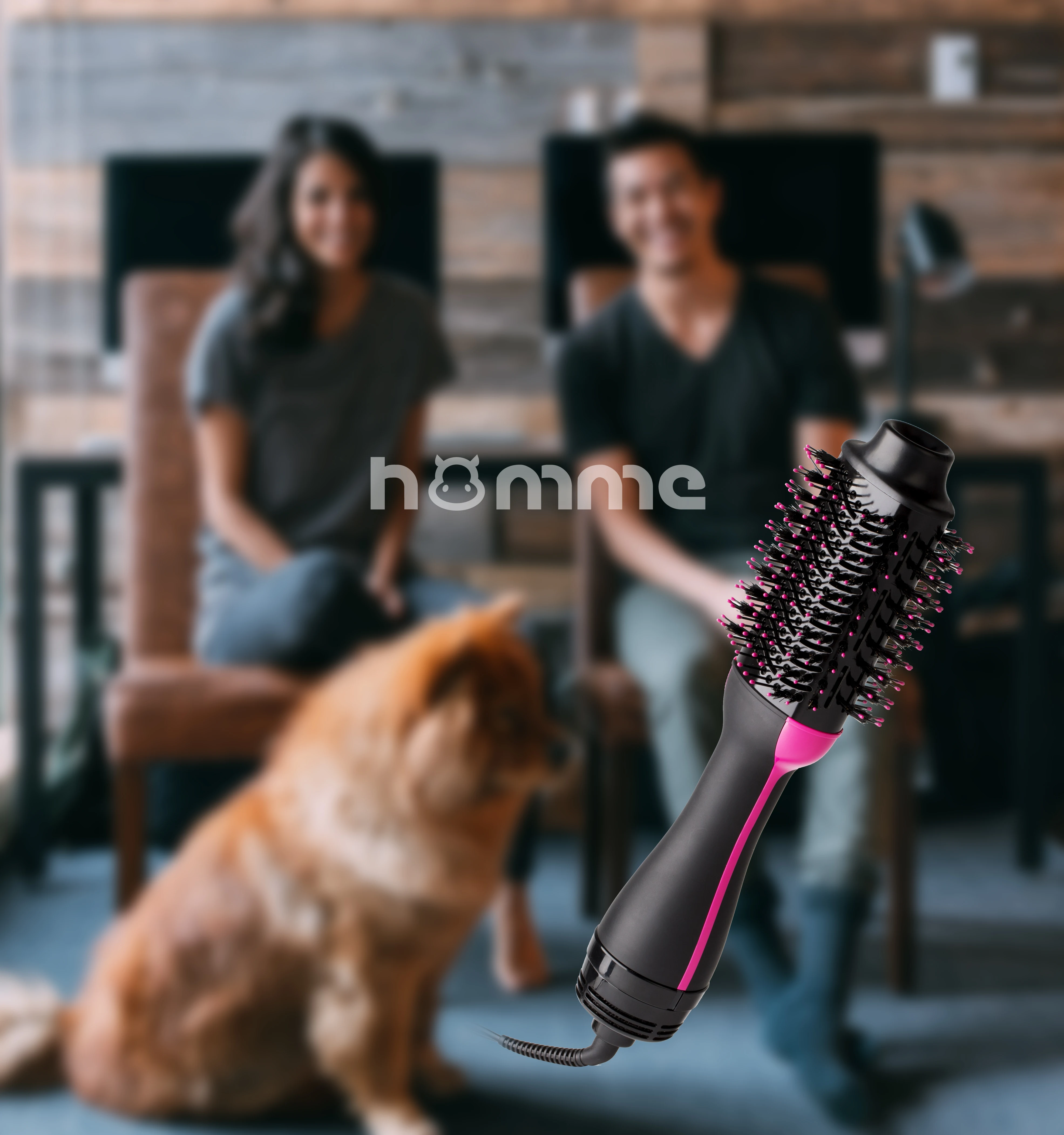 Профессиональная Ионная Щетка горячего воздуха HOMME HM371 1000 Вт одношаговый фен и стайлер для