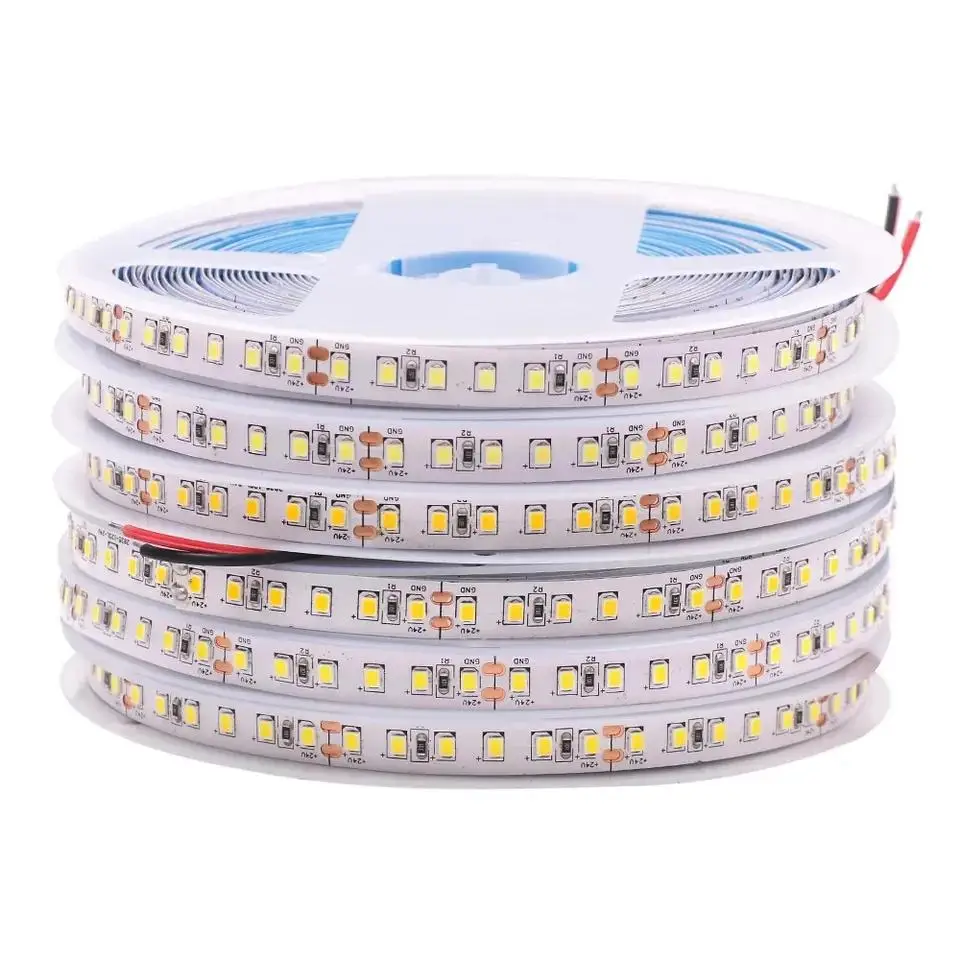 LED Tape 12V 24V SMD 2835 120LED/M 5M LED Strip Light DC 12V Tira Warm White Indoor Decor Stripe Ribbon Lighting for Show Case