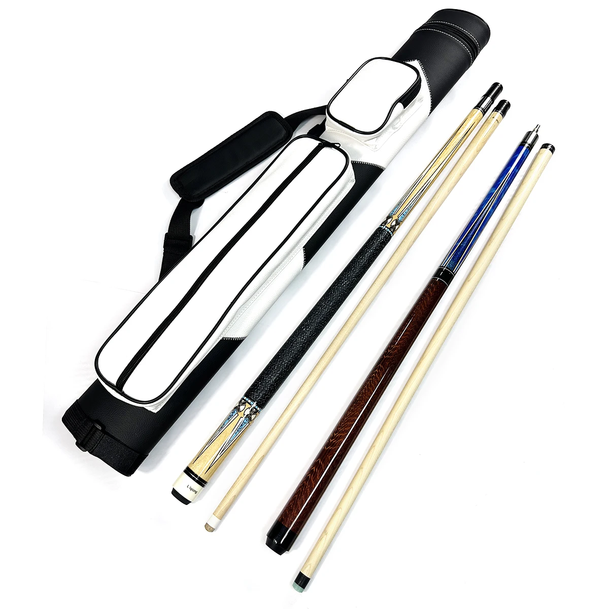 Premium Billiard Pool Accessory Kit 2B2S cue case + 1/2 Jointed Pool Cue Stick + Jump Break Cue