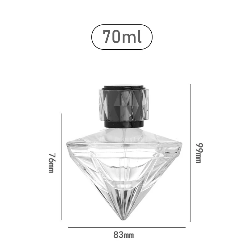 New Design 75ml Empty Spray Parfum Bottles Unique Luxury Shape Crystal Glass Perfume Bottles