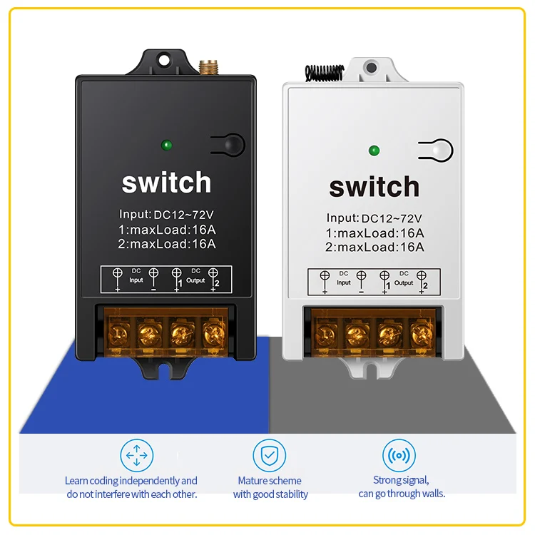 24v relay 12v on off remote control rf 433 light switch wireless 2ch remote control switch 12v dc remote control wireless switch