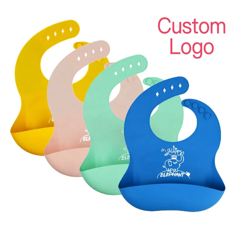 
Custom plain baby bibs babero bebe silicone cute baby bibs rubber bibs for baby 