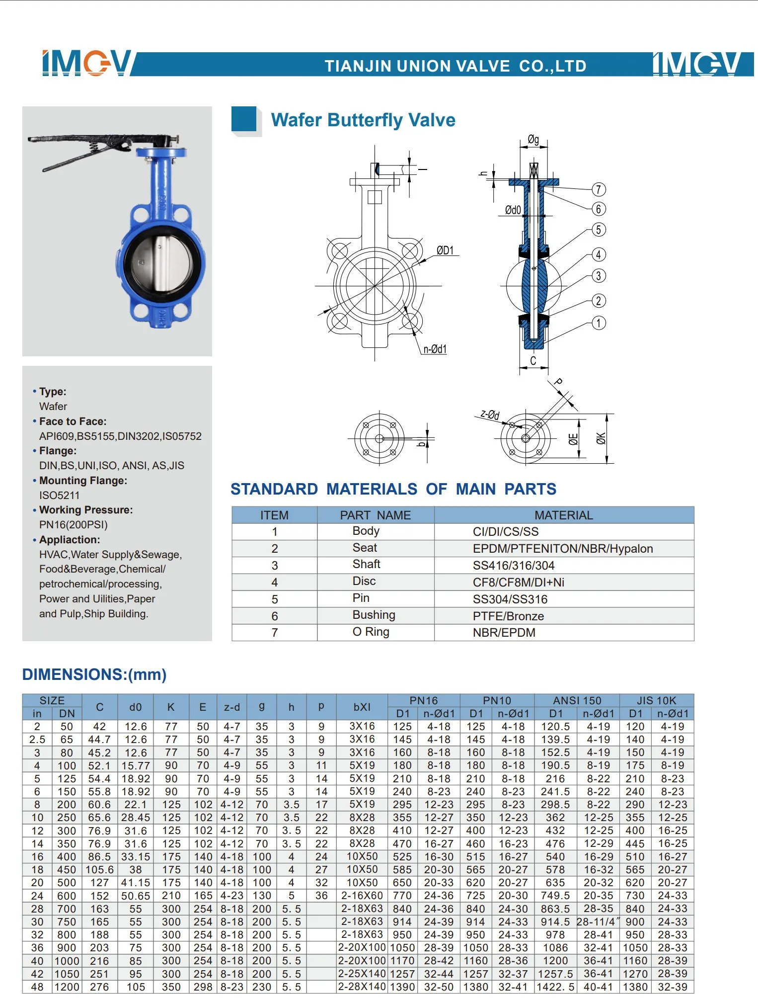 WRAS approved  EPDM Butterfly Valve DN50-DN1200 food grade  for drinking water systems