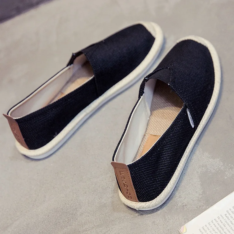 Spring Straw Bottom Lazy Breathable Hemp Concise Light Soft Casual Canvas Shoes