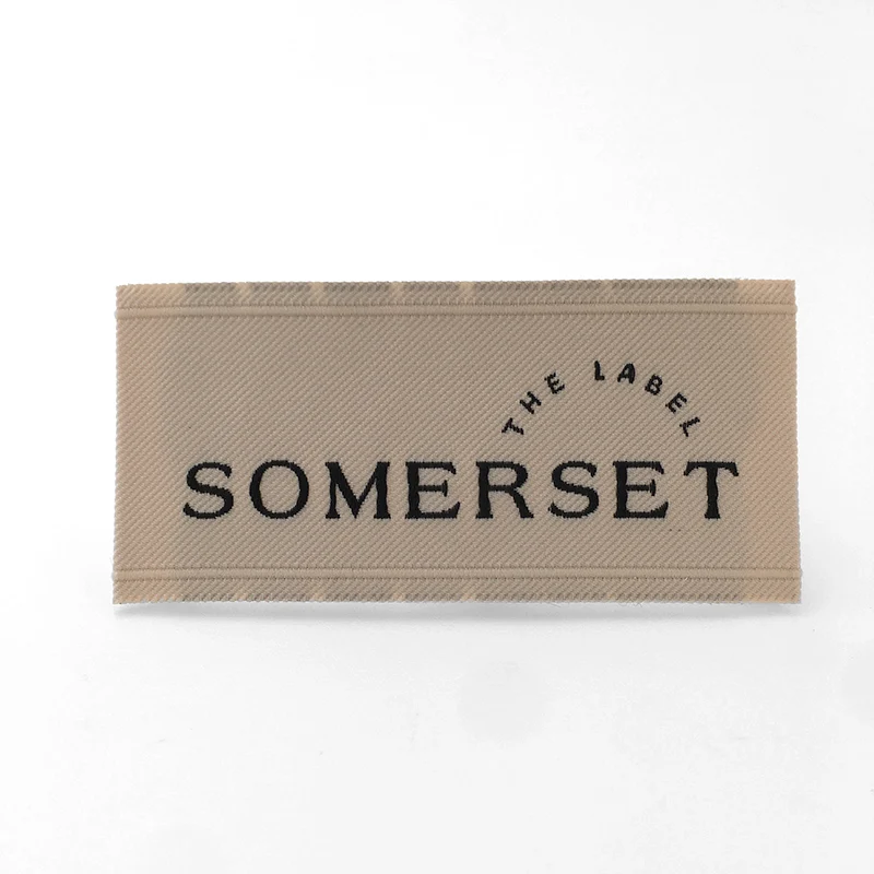 Wholesale Customised Cotton Twill labels Woven Main Clothing Underwear Fabric Neck Tags Label For T shirt Garment Hats