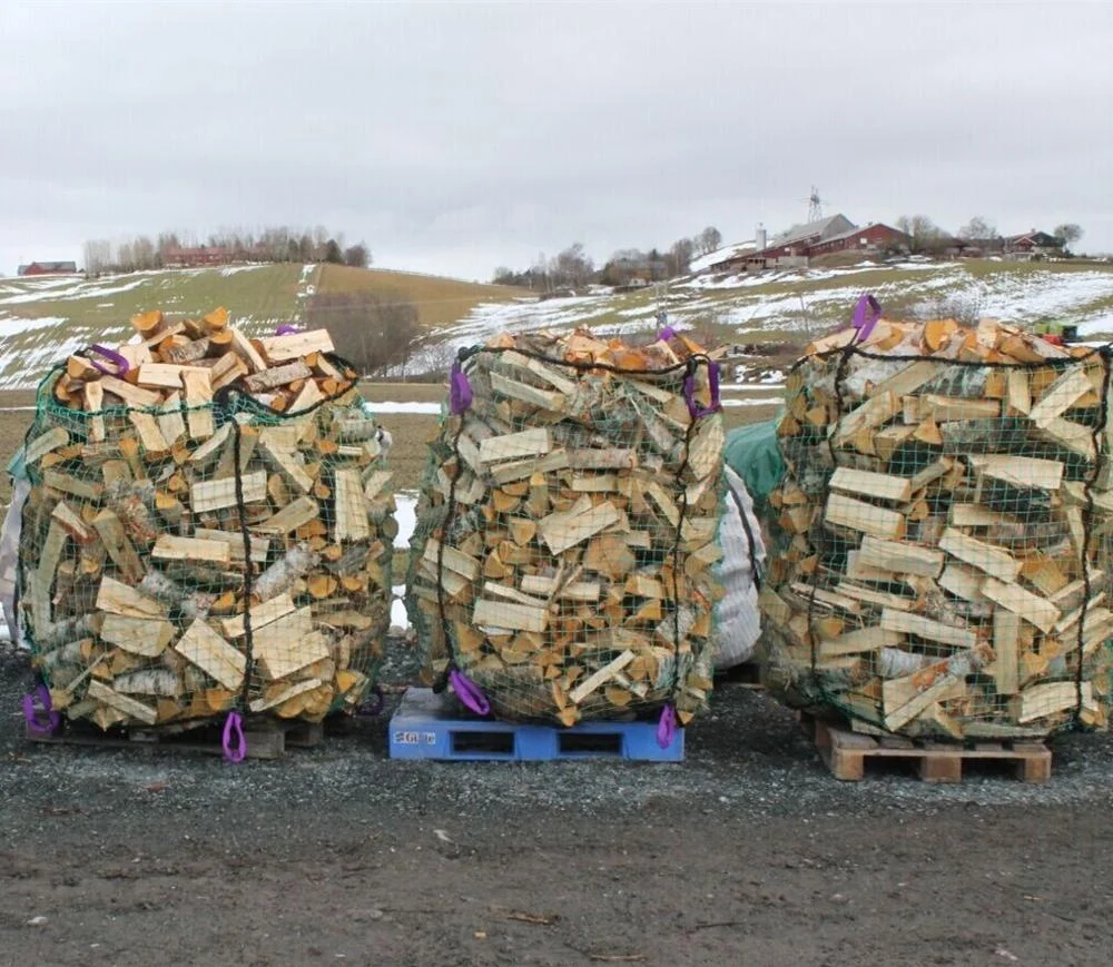 Vented Firewood Bag Plastic Agriculture HDPE  large net bag for wood Recyclable  Firewood Net Bag 1500l