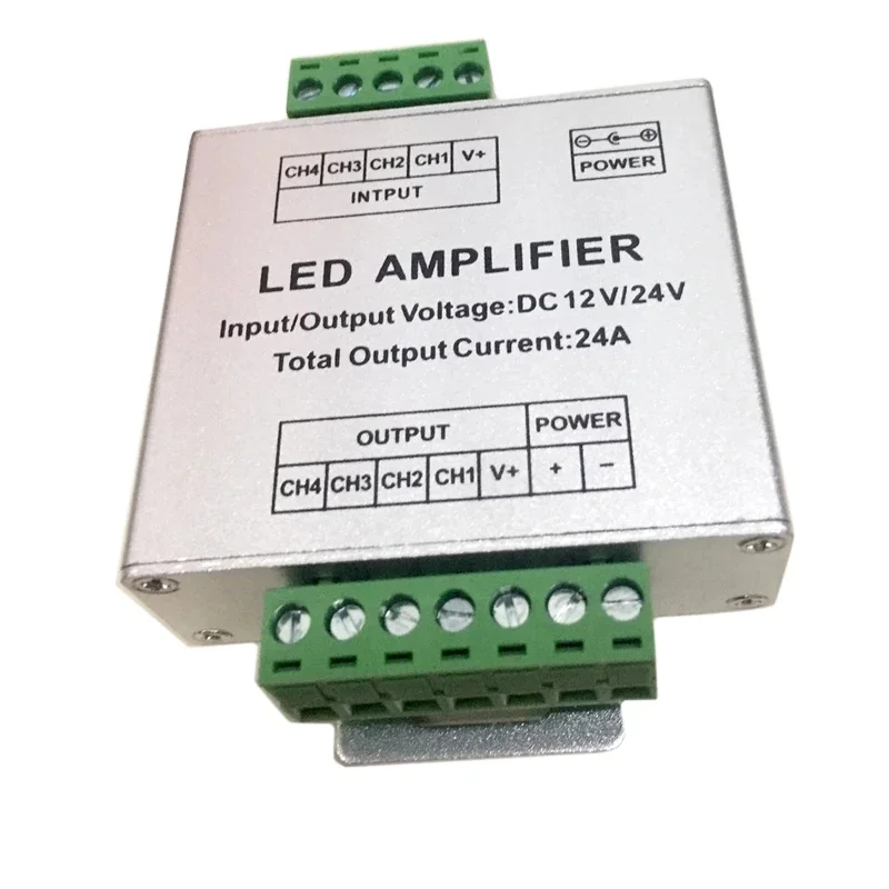 Алюминиевый 12A/15A/24A/30A светодиодный Усилитель мощности сигнала ретранслятор света контроллер DC12V 24V для RGB/RGBW/RGB + CCT 5050 3528 Светодиодная лента