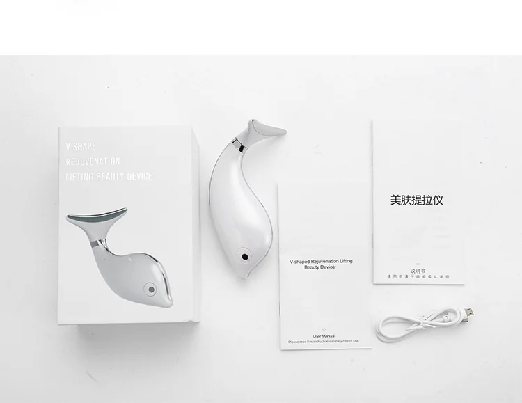 Wholesale wireless masajeador facial V shape face and neck massager vibration heat face lifting machine