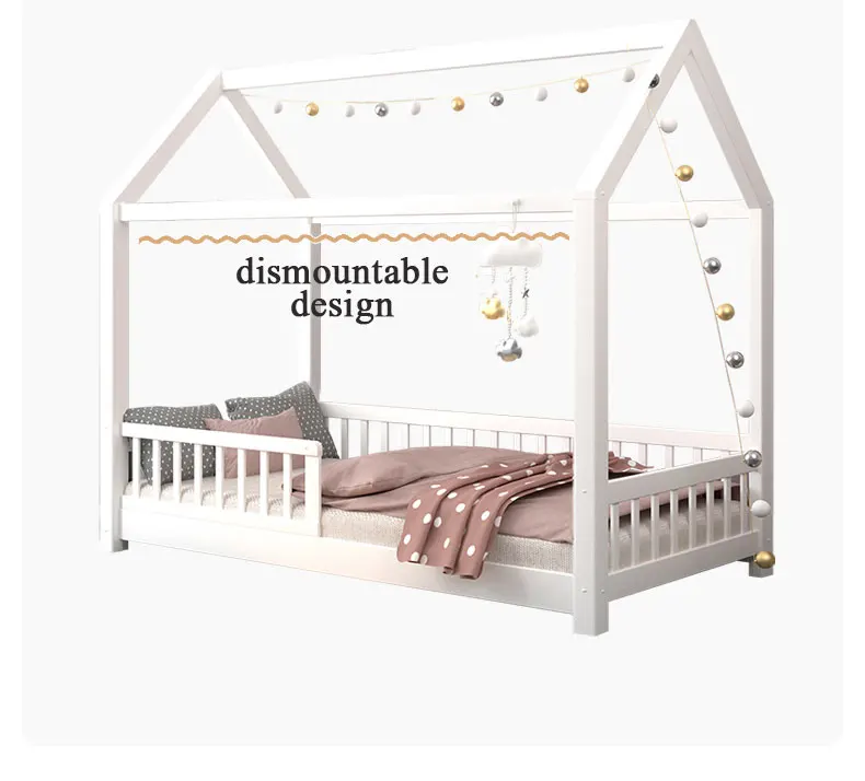 Оптовая продажа, детская мебель для спальни, деревянные напольные детские кровати Монтессори