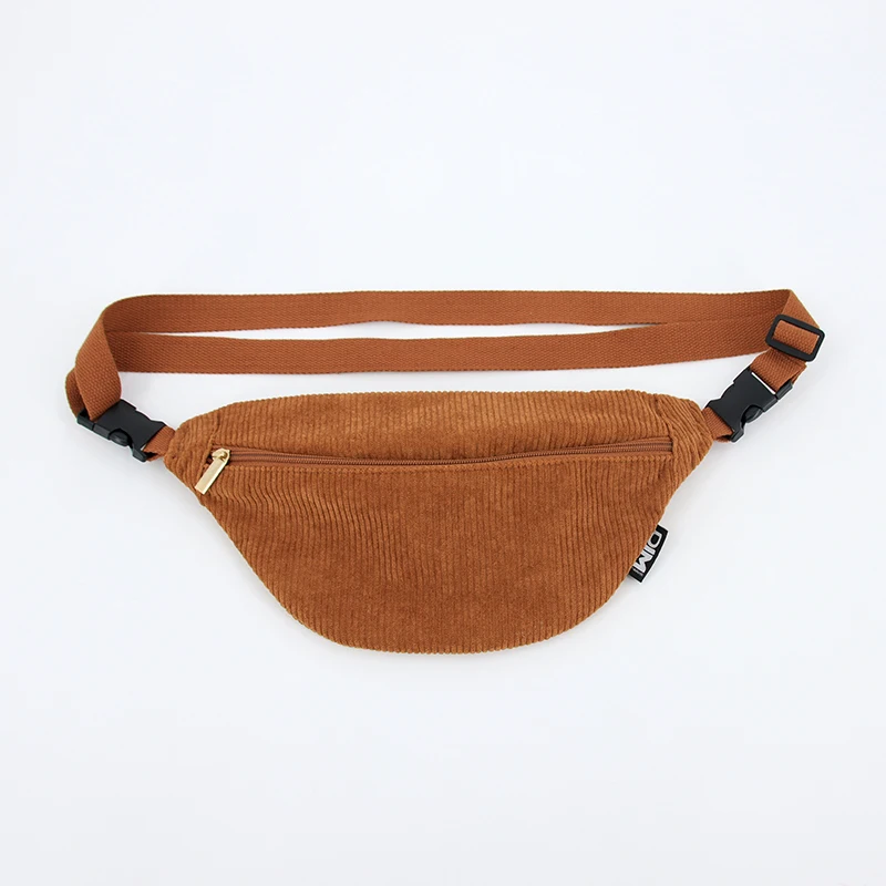 Hot Custom 2024 Corduroy For Outdoor Sport Chest Bag Large Capacity Crossbody Bag Women Men Cross body Bag Fanny Pack