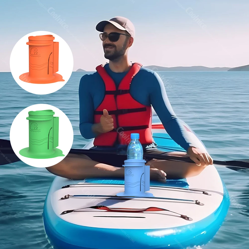 BPA free 40OZ Water Bottle Silicone surfboard sucker cup holders Drinks Holder Non-Tipping Insulated Boat Can Holder