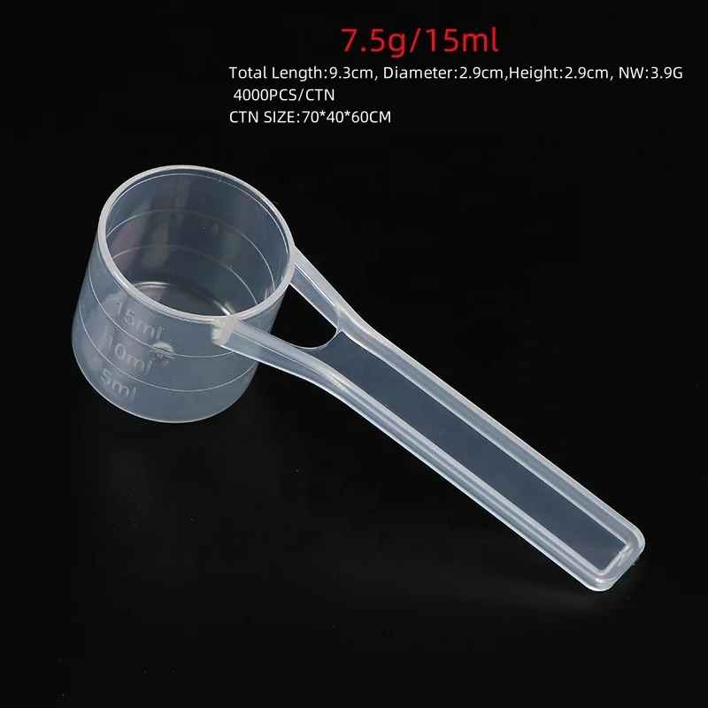7.5g  15ml 2ml-120ml Transparent disposable protein powder milk powder plastic measuring spoon Plastic measuring Scoop