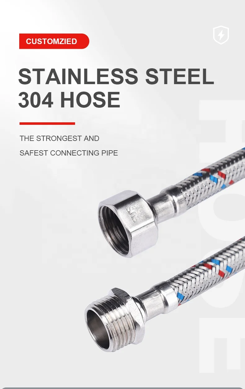 304 Stainless Steel Toilet Water Inlet Connector Wire Braided Flexible Hose Tube 29 m 30.5 m