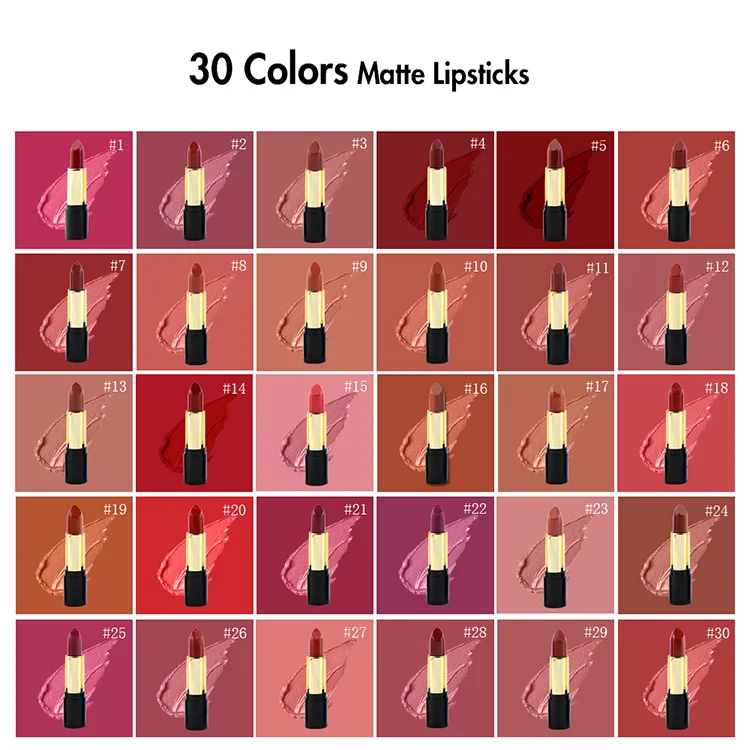Ms Makeup Wholesales Vendors Oem Odm Low Moq 30 Colors Customized Logo Label Vegan Nude Private Label Matte Lip Sticks Lipsticks