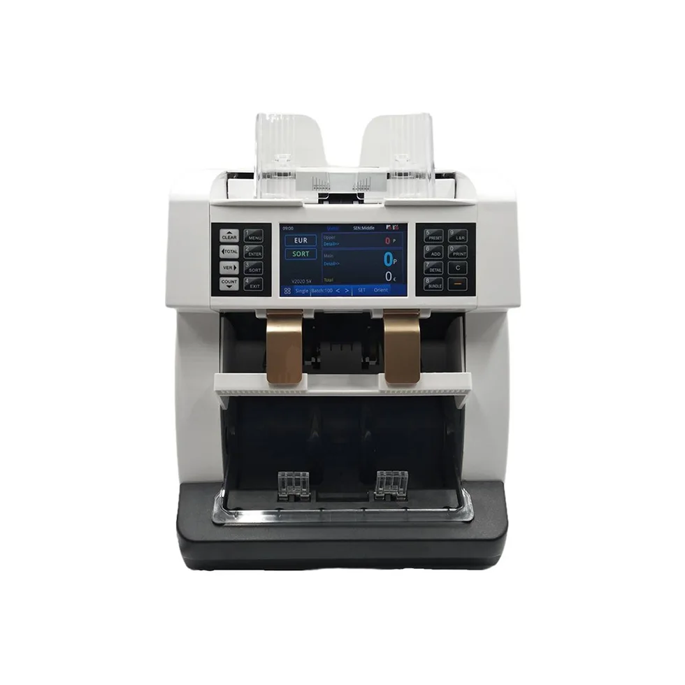 Низкая цена, автоматическое определение разной валюты, сенсорный TFT дисплей 4,2 дюйма, низкий уровень шума, сортировщик денег