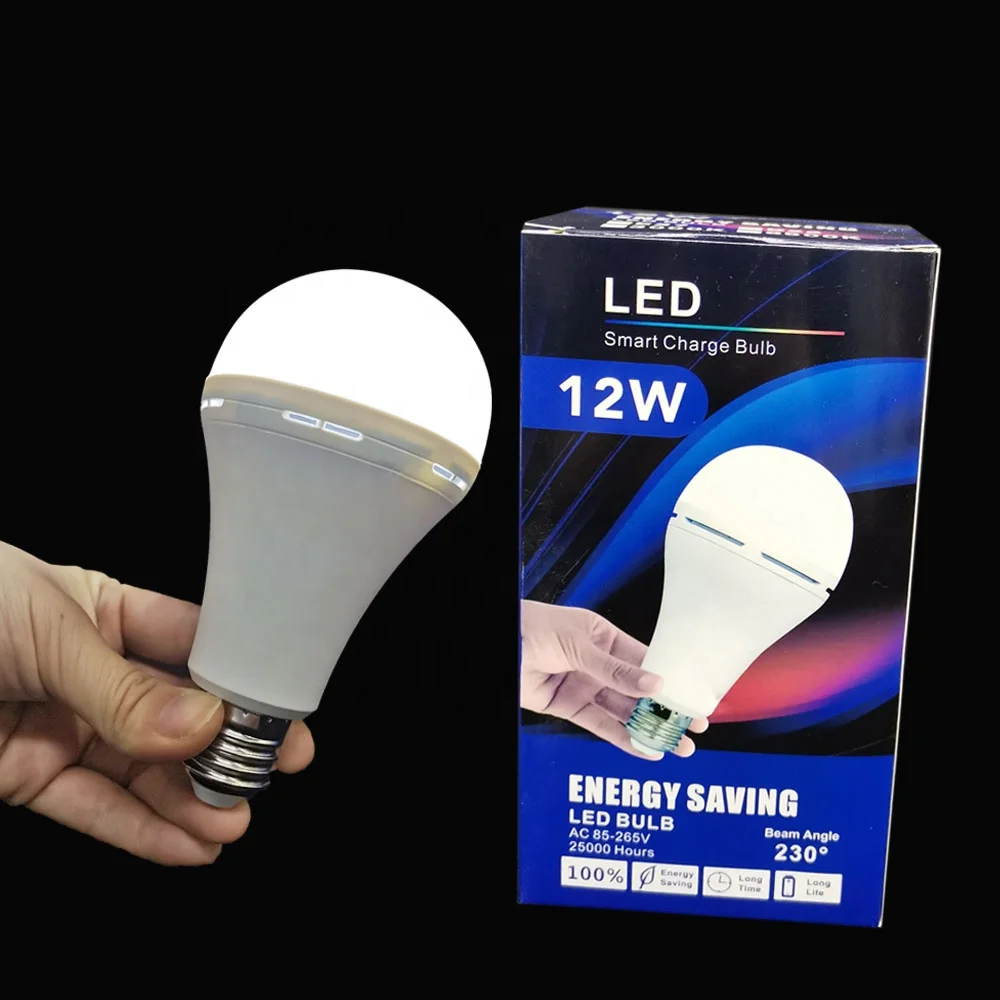 High Lasting Portable Smd E27 9w 12w 20w 30w 40w Ampoule Chargeable Battery Emergency Light Lamps Rechargeable Led Bulb for Home