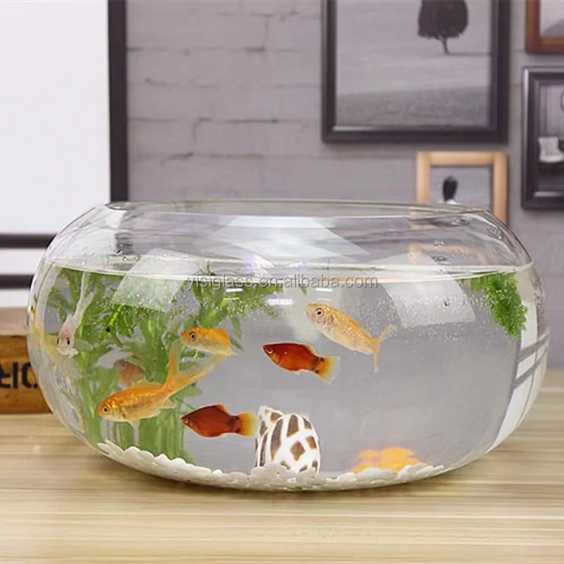 Wholesale Goldfish Bowl Small Round Clear Glass Fish Bowl Decoration Large Aquarium Tank