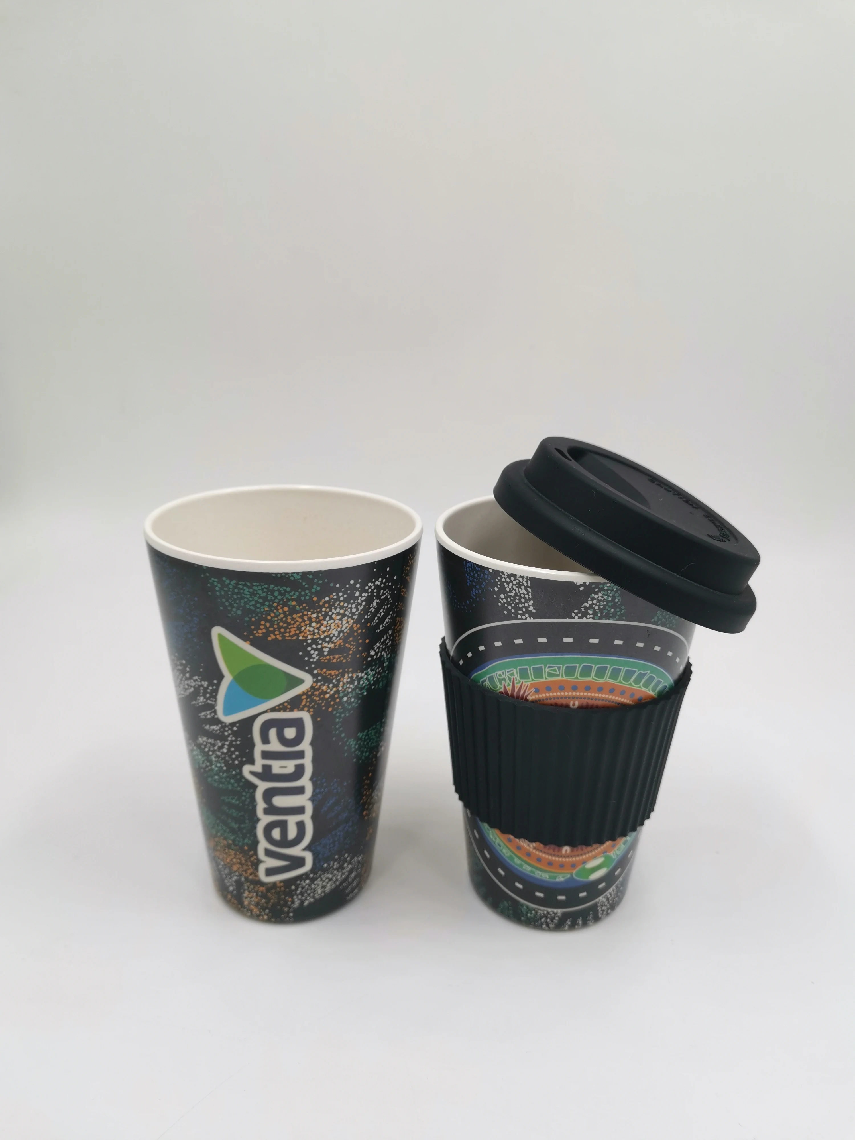 2022Wholesale   Russian style hot selling Custom Natural materials 12OZ Bamboo Fiber Reusable Coffee Mugs