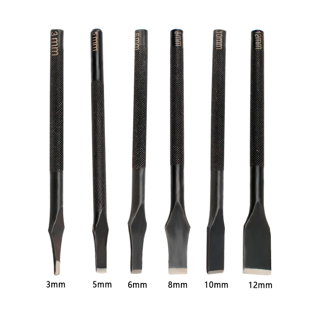 Flat shape 3mm to 12mm Black flower rod cut punch diy leather belt cutting tools