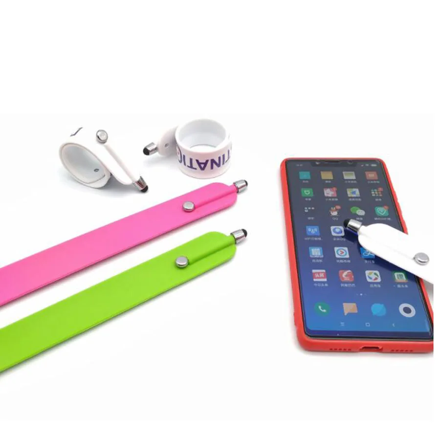 Colorful Soft Silicone Stylus Pen With Slap Bracelet