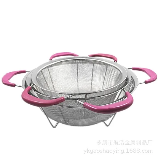 New High-end Listing Pot Set Stainless Steel Strainer Mesh Filter Kitchen Basket