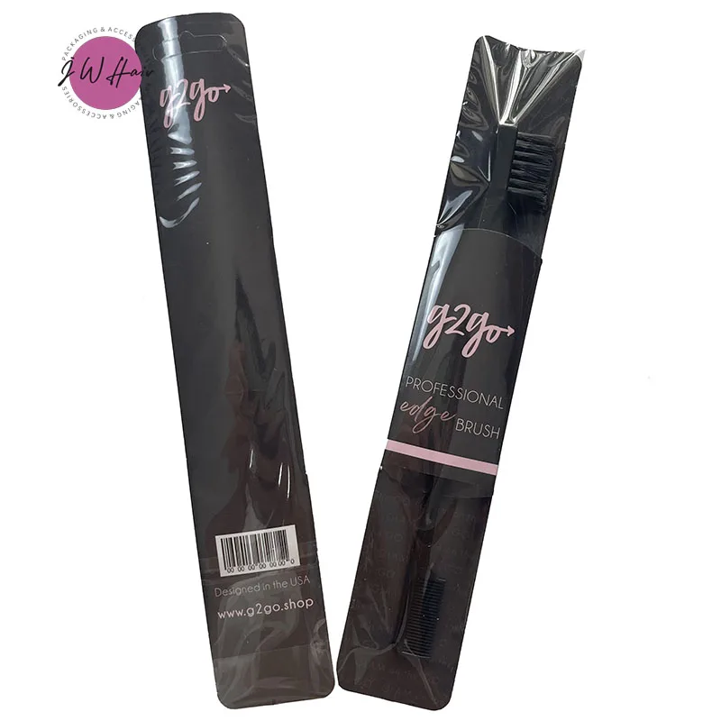 Edge Control Brush Comb Edge Hair Brush Custom Salon Double Eyebrow Comb With Individual Packaging