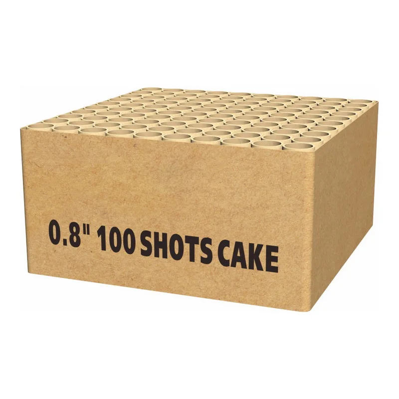 OMG High Quality 0.8 100 Shots Square  Beautiful Consumer Fireworks Cake