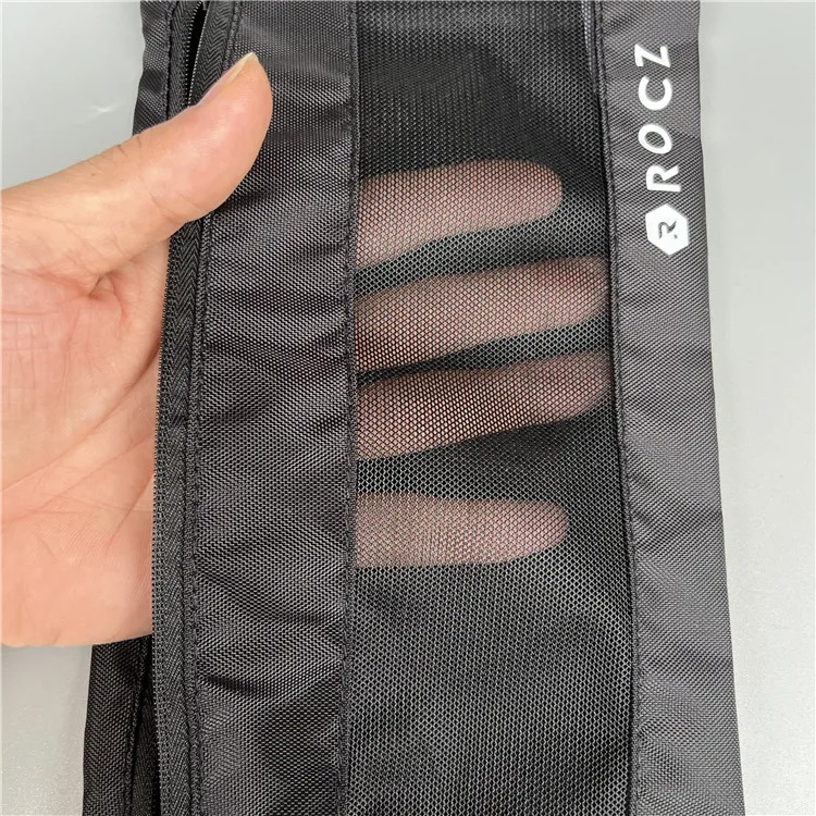 custom kneelet soccer socks packaging zipper bag / custom knee mat packaging nylon mesh zipper pouch bag for soccer shin guards