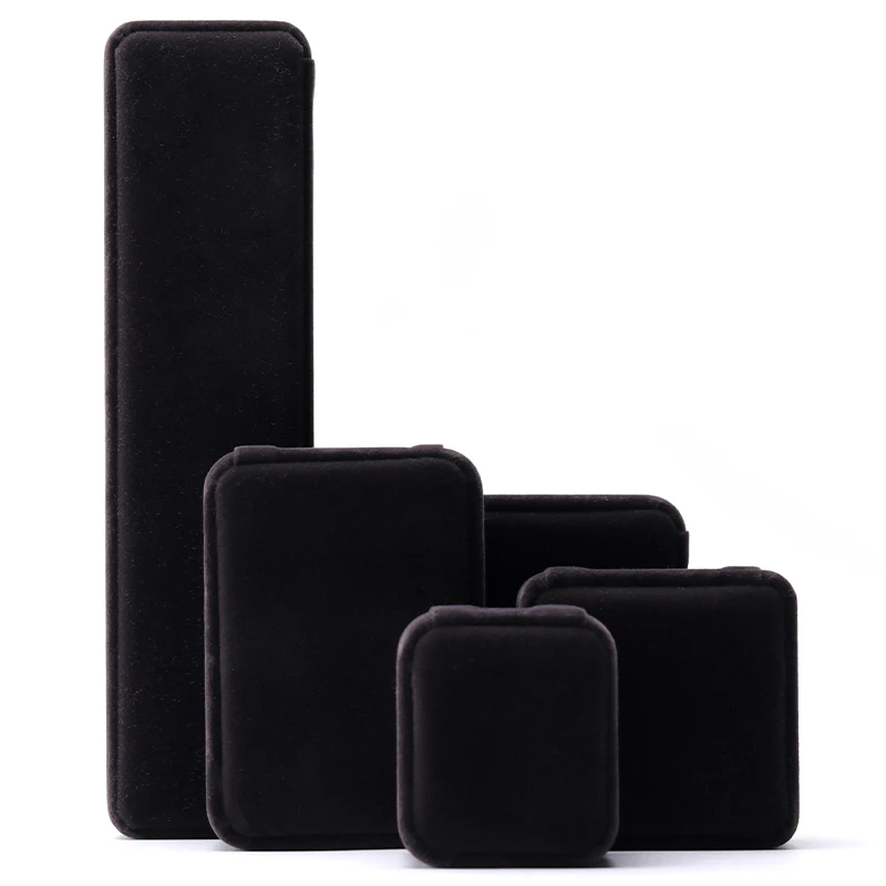 Hanhong wholesale 2023 new jewelry box packaging square dark gray velvet custom logo printing jewelry ring box