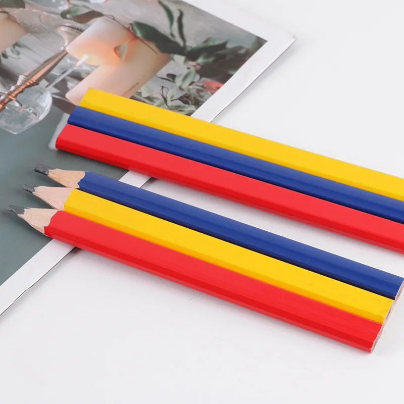 Custom Logo Octagonal HB Construction Architect Marker Pencils Set Builder Woodwork Carpenter Pencil