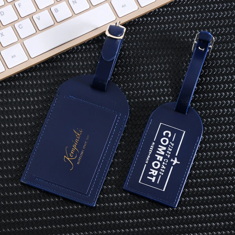 Creative leather suitcase tag aircraft PU luggage tag boarding pass logo exhibition identity tag