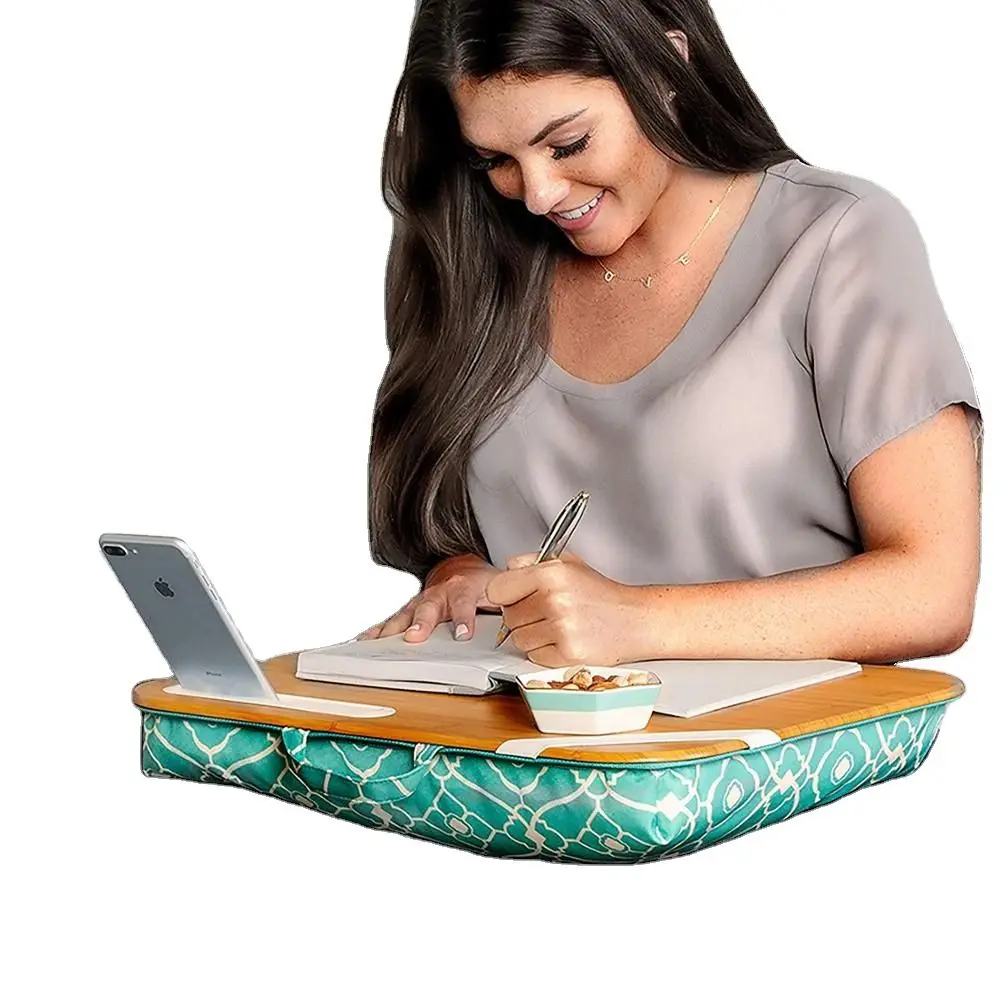 
Manufacturer New Design Wholesale High Quality Eco-friendly Bamboo Desk Laptop Tray With Cushion 