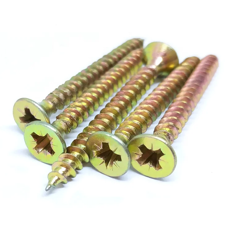 
chipboard screw c1022 anti split wood screws chipboard zinc yellow 