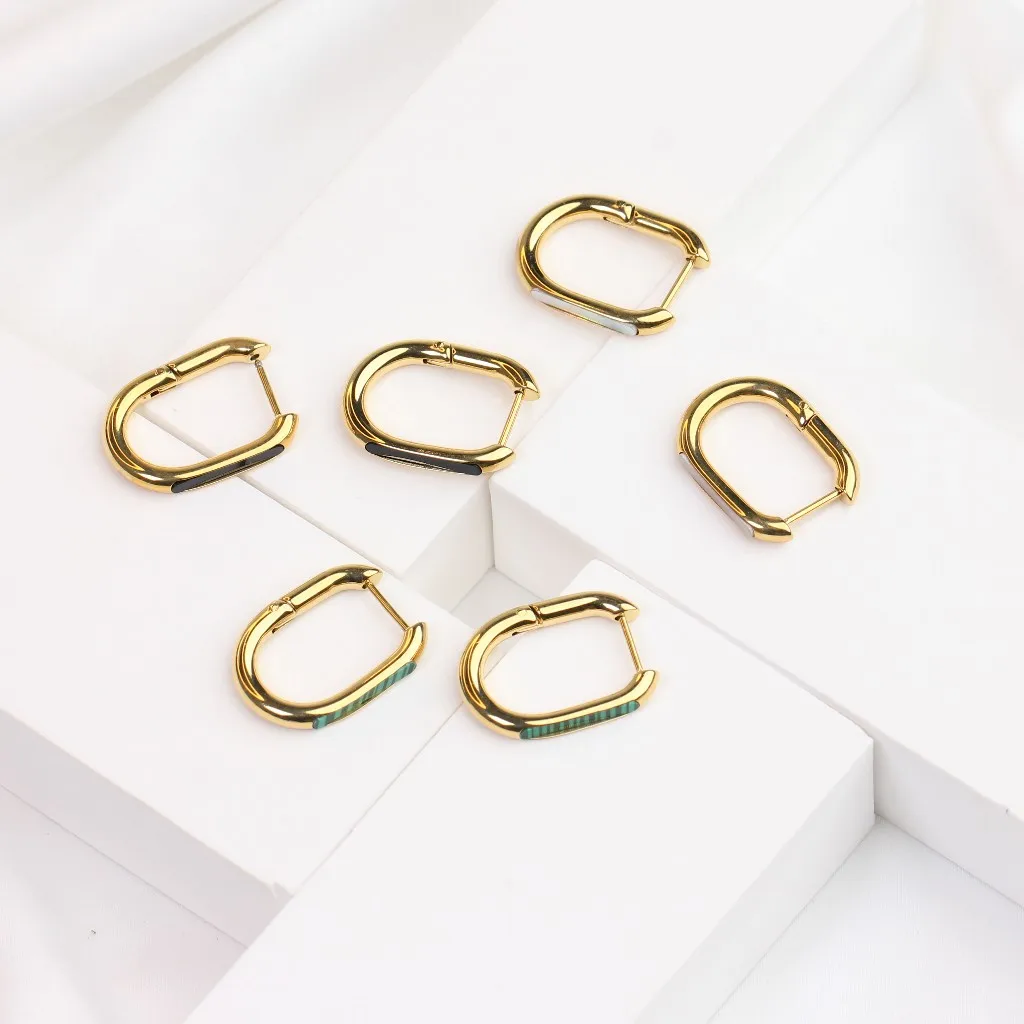 Jewelry Earrings 2024 Fashion Wholesale 18K Gold Plated U Shape Earrings  Stainless Steel Women Accessories